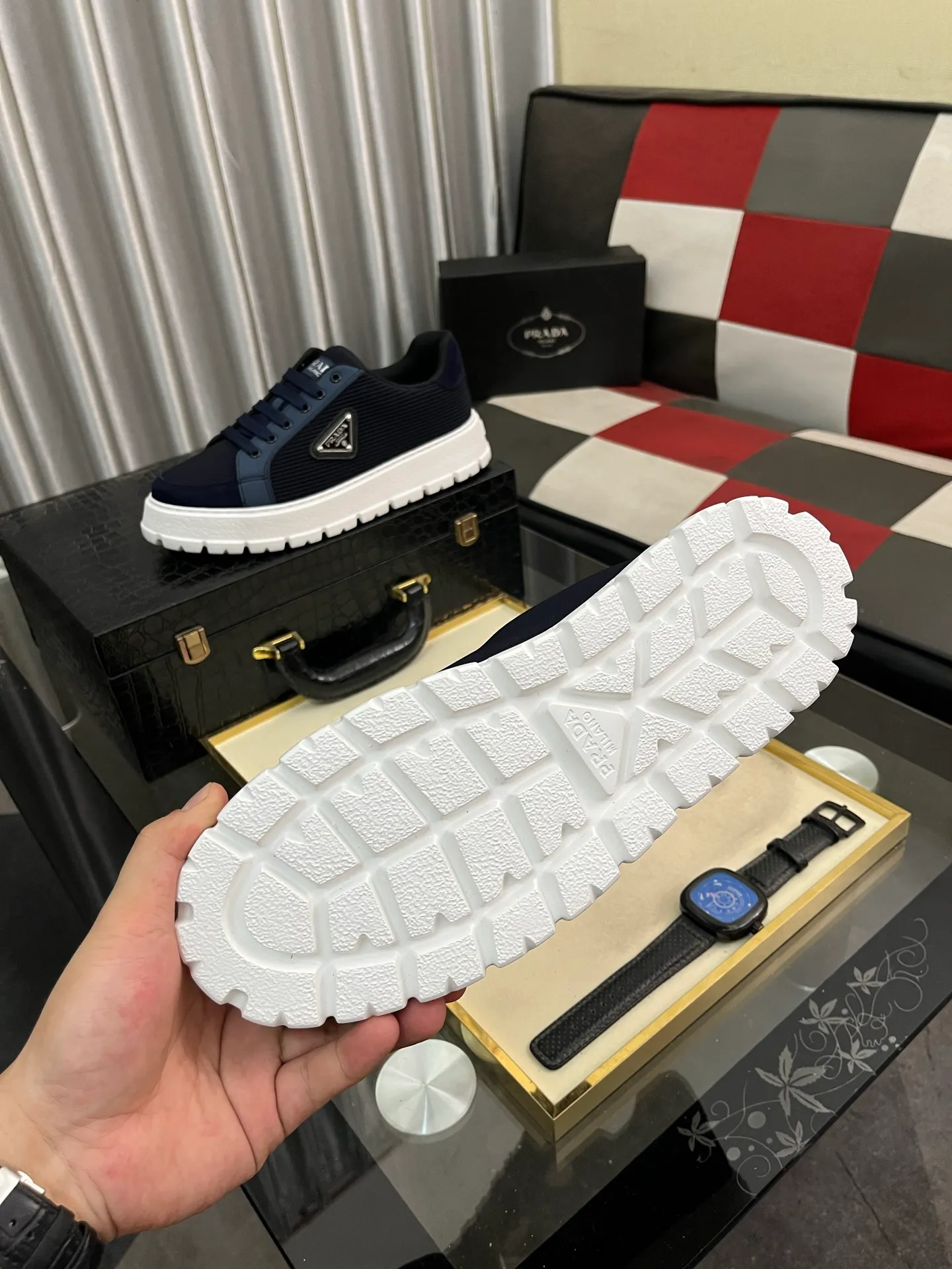 Men's Men's Shoes💰440⌚️⌚️《PRADA*》The latest and most popular casual shoes, top brand [seduce] luxury~purchasing agent, top~quality. [Strong] The upper is made of imported breathable special materials ➕ breathable feet (•) with fine workmanship. Original stylish and stylish soft rubber wear-resistant outsole, light and comfortable on the foot, size: 38-445️⃣colors available